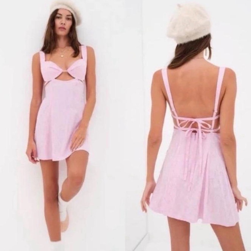 For Love & Lemons Alice Mini Dress Pin Jacquard size S - Picture 2 of 9